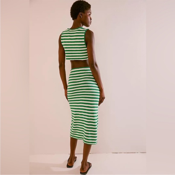 NWT FREE PEOPLE Bailey 3Pc Sweater Set Tennis Green Fairway Combo XL SOLD OUT - Picture 5 of 5